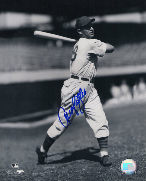 Andy Pafko Signed Chicago Cubs B&W Swinging Bat 8x10 Photo - (SCHWARTZ COA)