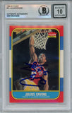 Julius Erving Autographed 1986 Fleer #35 10 auto Card Slab Beckett 54677