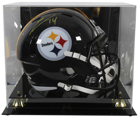 Steelers George Pickens Signed F/S Speed Rep Helmet w/ Yellow Sig & Case JSA