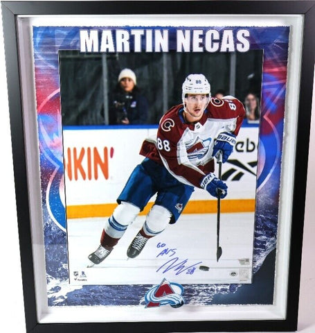 Martin Necas Autographed Inscribed "Go Avs" Framed 16x20 Photo FANATICS COA
