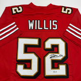 Autographed/Signed Patrick Willis San Francisco Red Alternate Jersey BAS COA