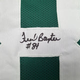 Autographed/Signed Fred Baxter New York Green Football Jersey JSA COA