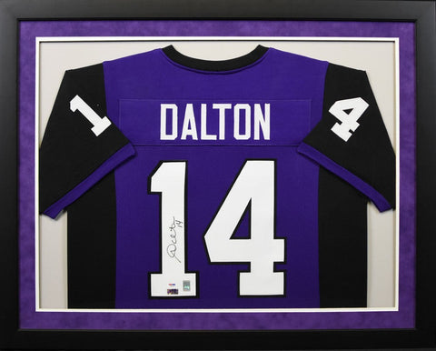 ANDY DALTON AUTOGRAPHED TCU HORNED FROGS #14 FRAMED JERSEY PSA/DNA