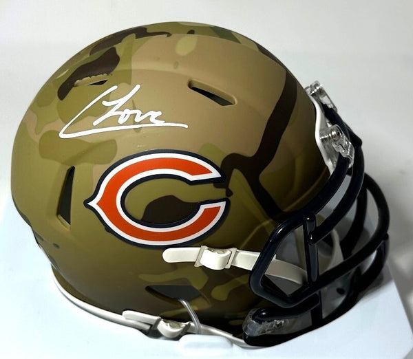 Bears COLSTON LOVELAND Signed Riddell CAMO Speed Mini Helmet AUTO - BAS