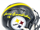 TERRY BRADSHAW AUTOGRAPHED STEELERS BLACK SPEED MINI HELMET BECKETT 230085
