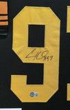 FRAMED PITTSBURGH STEELERS CAM HEYWARD AUTOGRAPHED SIGNED JERSEY BECKETT HOLO