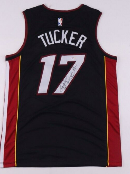 P J Tucker Signed Miami Heat Jersey (PSA COA) 2021 NBA Champion Power Forward