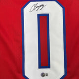 Autographed/Signed Christian Gonzalez New England Red Football Jersey BAS COA