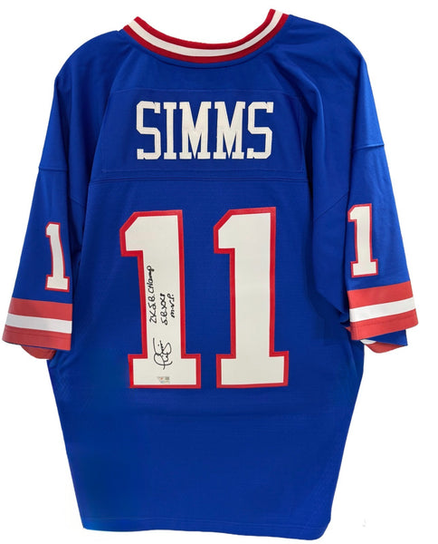 Phil Simms Signed Mitchell & Ness Replica Jersey Dual SB Auto Fanatics Giants