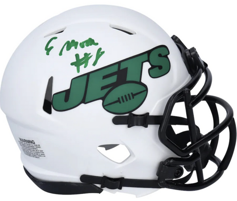 ELIJAH MOORE Autographed New York Jets Lunar Eclipse Mini Helmet FANATICS