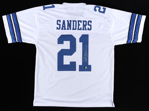 Deion Sanders Signed Dallas Cowboys Jersey (Beckett) 8xPro Bowl Def. Back