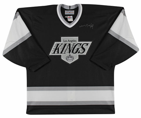 Kings Wayne Gretzky Authentic Signed Black CCM Jersey w Fight Strap BAS #AD64004