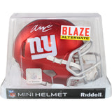 Abdul Carter Autographed/Signed New York Giants Blaze Mini Helmet Beckett 51262