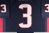 TANK DELL (Texans navy TOWER) Signed Autographed Framed Jersey JSA