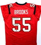 Derrick Brooks Autographed Red Pro Style Jersey w/SB Champs-Beckett W Hologram