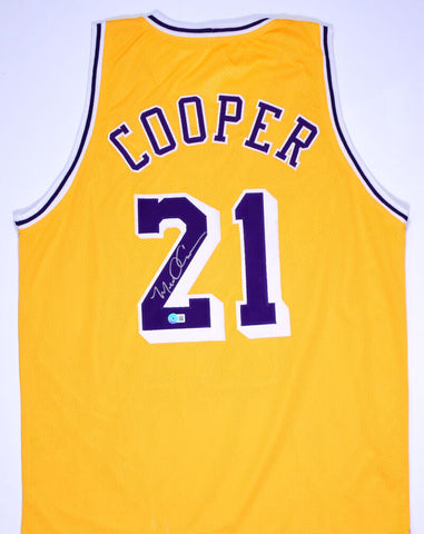 Michael Cooper Autographed Gold Pro Style Jersey-Beckett W Hologram *Silver
