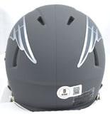 Randy Moss Autographed New England Patriots Slate Speed Mini Helmet- Beckett W