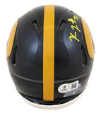 Iowa Kaleb Johnson Authentic Signed Case Mini Helmet W/ Case BAS Witnessed