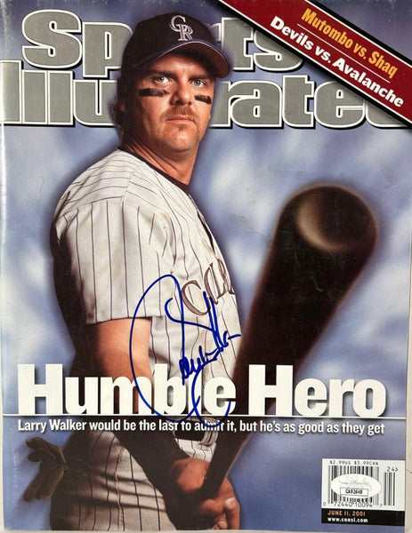 Larry Walker Autographed Sports Illustrated (June 11, 2001) JSA COA