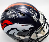 John Elway, Terrell Davis, Von Miller Triple-Autographed Broncos Pro Helmet BAS