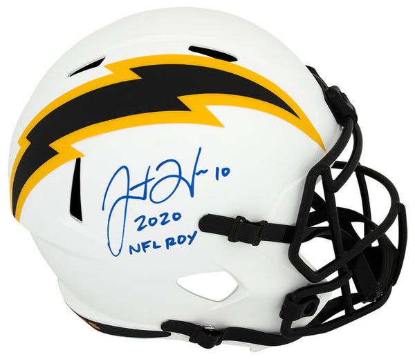 Justin Herbert Signed Chargers LUNAR Riddell F/S Speed Rep Helmet w/ROY -Beckett