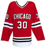 Ed Belfour Signed Red Throwback Custom Hockey Jersey w/HOF 2011 - (SCHWARTZ COA)