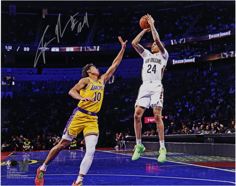 Jordan Hawkins New Orleans Pelicans Signed 16" x 20" Shooting vs. Lakers Photo