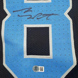 Autographed/Signed Sam LaPorta Detroit Black Football Jersey Beckett BAS COA