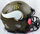Justin Jefferson Signed Vikings F/S Salute to Service Speed Auth. Helmet-BAWHolo