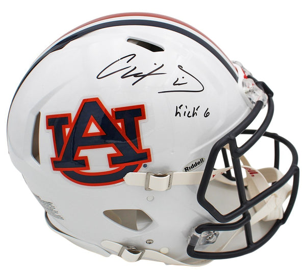 Chris Davis Jr. Signed Auburn Tigers Speed Authentic NCAA Helmet with "Kick 6"