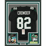 FRAMED Autographed/Signed JAMISON CROWDER 33x42 New York Black Jersey JSA COA