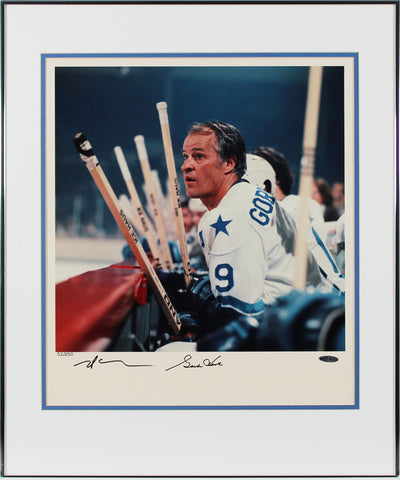 Red Wings Gordie Howe & Neil Leifer Signed 16x20 Framed Photo LE #52/250 BAS