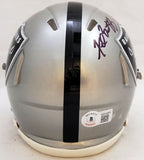 FRED BILETNIKOFF AUTOGRAPHED RAIDERS FLASH GRAY SPEED MINI HELMET BECKETT 208233
