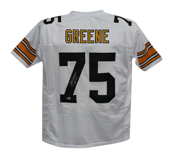 Joe Greene Autographed/Signed Pro Style White XL Jersey HOF Beckett 35508