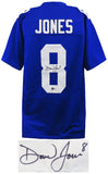 Daniel Jones Signed Blue Custom Football Jersey - (Beckett COA)