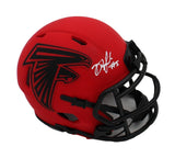 Drake London Signed Atlanta Falcons Speed Rave NFL Mini Helmet