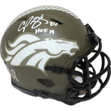Champ Bailey Autographed Denver Broncos 22 STS Mini Helmet HOF Beckett WIT 46707