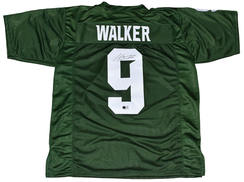 KENNETH WALKER III SIGNED MICHIGAN STATE SPARTANS #9 GREEN JERSEY BECKETT