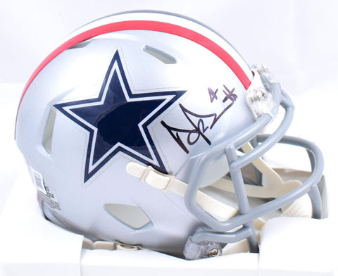 Dak Prescott Autographed Dallas Cowboys 1976 Speed Mini Helmet - Beckett W Holo