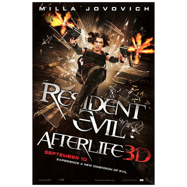 Milla Jovovich Autographed 2010 Resident Evil Afterlife Original 27x40 DS Poster