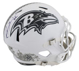 Ravens Ray Lewis Signed Salute To Service III Full Size Speed Rep Helmet BAS Wit