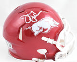 Jimmy Johnson Autographed Arkansas Razorbacks Speed Mini Helmet - Beckett W Holo