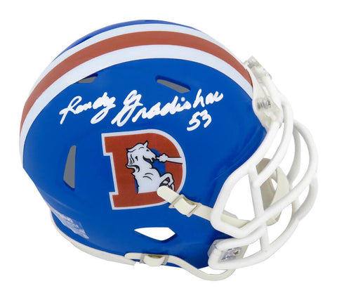 Randy Gradishar Signed Broncos T/B 'D Logo' Riddell Speed Mini Helmet - (SS COA)