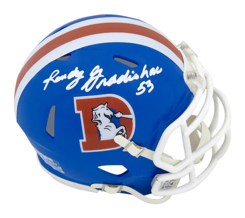 Randy Gradishar Signed Broncos T/B 'D Logo' Riddell Speed Mini Helmet - (SS COA)