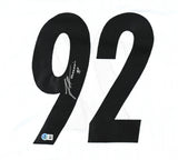 James Harrison Autographed White Pro Style Jersey - Beckett W Hologram *Silver