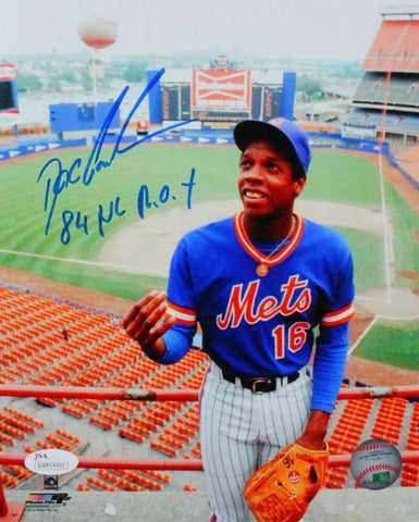 Dwight Gooden Signed NY Mets Tossing Ball 8x10 Photo w/ 84 NL ROY- JSA W *Blue