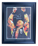 Stone Cold Steve Austin Signed Framed 18x24 WWE Lithograph BAS