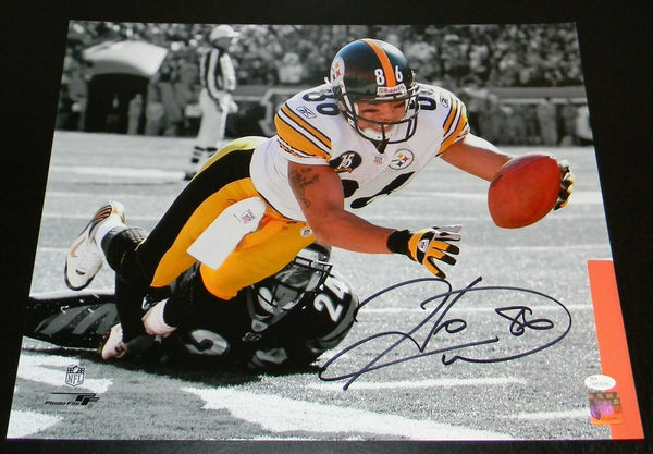 HINE WARD SIGNED AUTOGRAPHED PITTSBURGH STEELERS 16x20 SPOTLIGHT PHOTO JSA