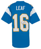 Ryan Leaf (CHARGERS) Signed Powder Blue Custom Football Jersey - (SCHWARTZ COA)