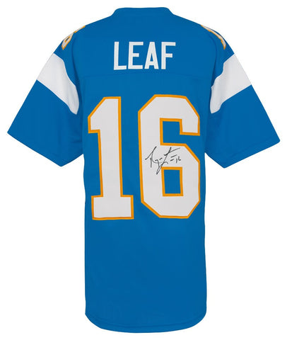 Ryan Leaf (CHARGERS) Signed Powder Blue Custom Football Jersey - (SCHWARTZ COA)